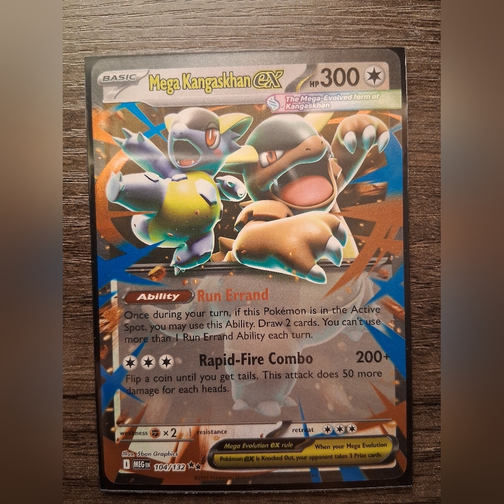 Pokemon Mega Kangaskhan EX Trading Card - Blue, Brown, Yellow